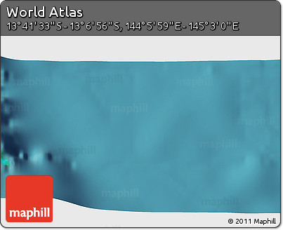Satellite 3D Map of the Area around 13° 24' 15" S, 144° 34' 29" E