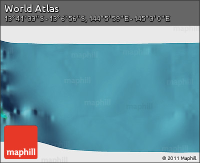 Satellite 3D Map of the Area around 13° 24' 15" S, 144° 34' 29" E