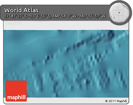 Satellite 3D Map of the Area around 13° 24' 15" S, 144° 25' 30" W