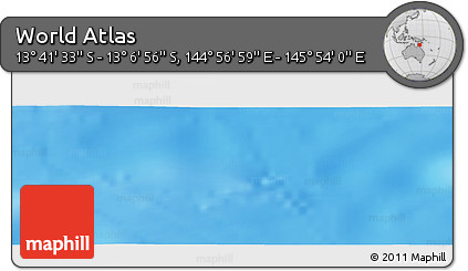 Physical Panoramic Map of the Area around 13° 24' 15" S, 145° 25' 30" E