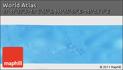 Physical Panoramic Map of the Area around 13° 24' 15" S, 145° 25' 30" E