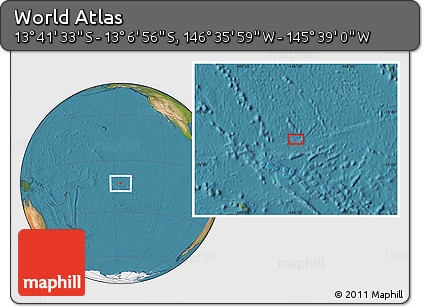 Satellite Location Map of the Area around 13° 24' 15" S, 146° 7' 30" W