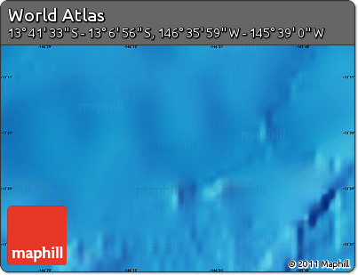 Physical Map of the Area around 13° 24' 15" S, 146° 7' 30" W