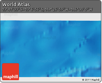 Physical 3D Map of the Area around 13° 24' 15" S, 146° 58' 29" W