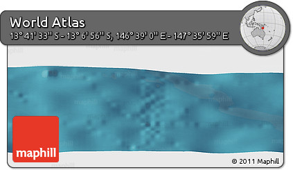 Satellite Panoramic Map of the Area around 13° 24' 15" S, 147° 7' 30" E