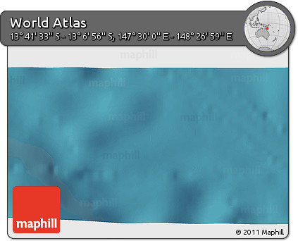 Satellite 3D Map of the Area around 13° 24' 15" S, 147° 58' 29" E