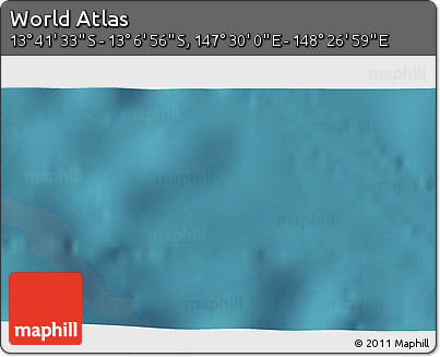 Satellite 3D Map of the Area around 13° 24' 15" S, 147° 58' 29" E