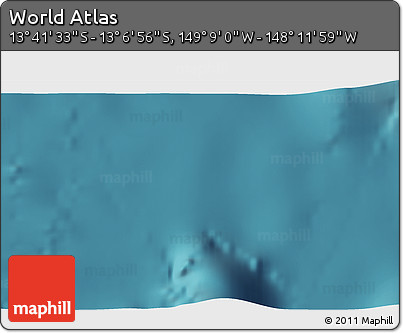 Satellite 3D Map of the Area around 13° 24' 15" S, 148° 40' 30" W