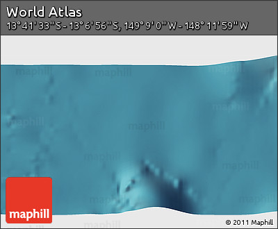 Satellite 3D Map of the Area around 13° 24' 15" S, 148° 40' 30" W