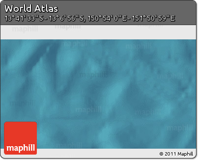 Satellite 3D Map of the Area around 13° 24' 15" S, 151° 22' 30" E