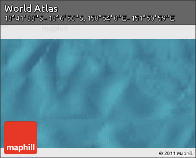 Satellite 3D Map of the Area around 13° 24' 15" S, 151° 22' 30" E