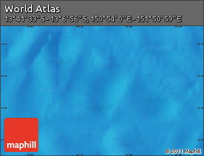Physical Map of the Area around 13° 24' 15" S, 151° 22' 30" E