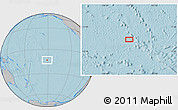 Gray Location Map of the area around 13° 24' 15" S, 151° 13' 29" W, hill shading