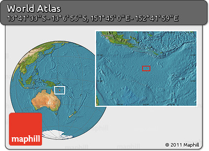 Satellite Location Map of the Area around 13° 24' 15" S, 152° 13' 29" E