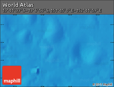Physical Map of the Area around 13° 24' 15" S, 152° 13' 29" E