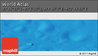 Physical Panoramic Map of the Area around 13° 24' 15" S, 152° 13' 29" E