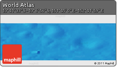 Physical Panoramic Map of the Area around 13° 24' 15" S, 152° 13' 29" E
