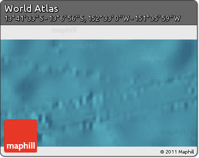 Satellite 3D Map of the Area around 13° 24' 15" S, 152° 4' 29" W