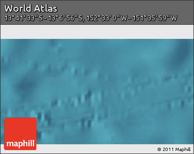Satellite 3D Map of the Area around 13° 24' 15" S, 152° 4' 29" W