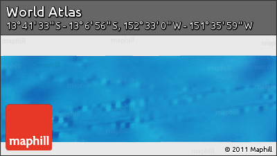 Physical Panoramic Map of the Area around 13° 24' 15" S, 152° 4' 29" W