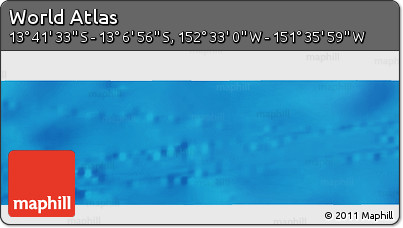 Physical Panoramic Map of the Area around 13° 24' 15" S, 152° 4' 29" W
