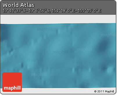 Satellite 3D Map of the Area around 13° 24' 15" S, 154° 46' 30" E