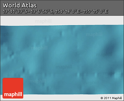 Satellite 3D Map of the Area around 13° 24' 15" S, 154° 46' 30" E