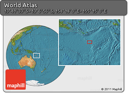 Satellite Location Map of the Area around 13° 24' 15" S, 154° 46' 30" E