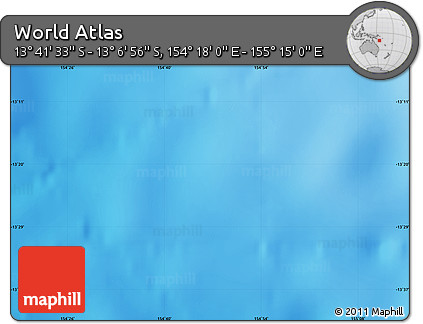Physical Map of the Area around 13° 24' 15" S, 154° 46' 30" E