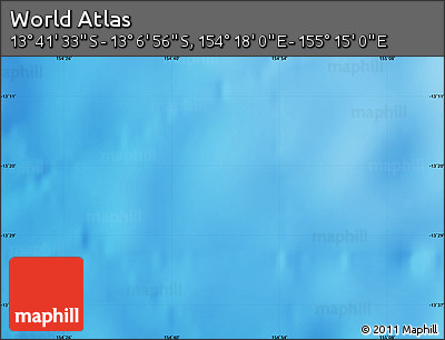Physical Map of the Area around 13° 24' 15" S, 154° 46' 30" E