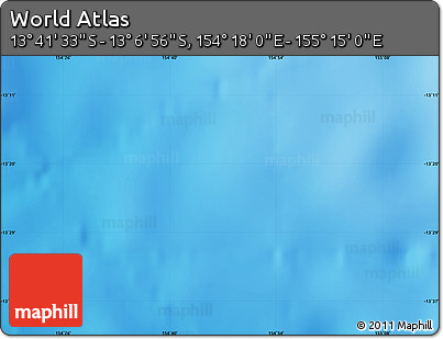 Physical Map of the Area around 13° 24' 15" S, 154° 46' 30" E