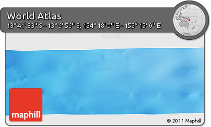 Physical Panoramic Map of the Area around 13° 24' 15" S, 154° 46' 30" E