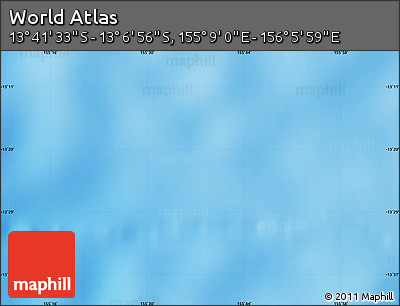 Physical Map of the Area around 13° 24' 15" S, 155° 37' 30" E