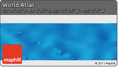 Shaded Relief Panoramic Map of the Area around 13° 24' 15" S, 155° 28' 29" W