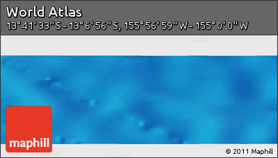 Shaded Relief Panoramic Map of the Area around 13° 24' 15" S, 155° 28' 29" W