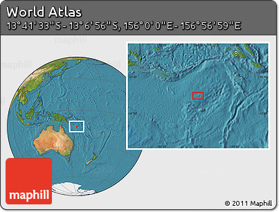 Satellite Location Map of the Area around 13° 24' 15" S, 156° 28' 29" E