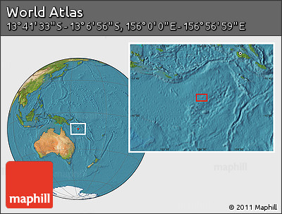 Satellite Location Map of the Area around 13° 24' 15" S, 156° 28' 29" E