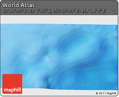 Political 3D Map of the Area around 13° 24' 15" S, 157° 19' 29" E