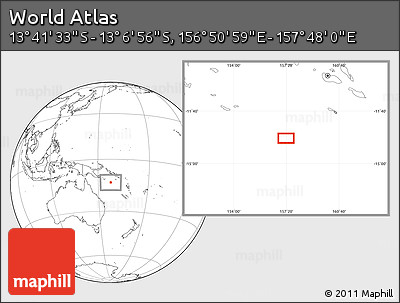 Blank Location Map of the Area around 13° 24' 15" S, 157° 19' 29" E