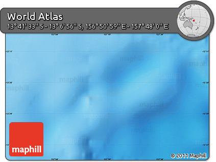 Physical Map of the Area around 13° 24' 15" S, 157° 19' 29" E