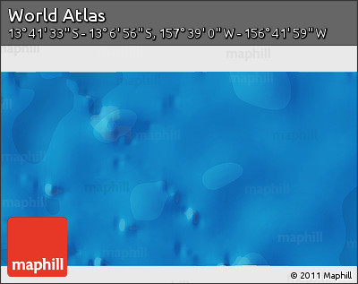 Political 3D Map of the Area around 13° 24' 15" S, 157° 10' 30" W