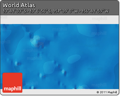 Political 3D Map of the Area around 13° 24' 15" S, 157° 10' 30" W