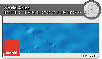 Shaded Relief Panoramic Map of the Area around 13° 24' 15" S, 157° 10' 30" W