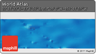 Shaded Relief Panoramic Map of the Area around 13° 24' 15" S, 157° 10' 30" W