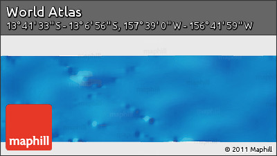 Shaded Relief Panoramic Map of the Area around 13° 24' 15" S, 157° 10' 30" W
