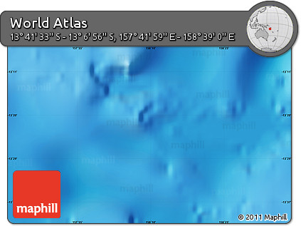 Physical Map of the Area around 13° 24' 15" S, 158° 10' 30" E