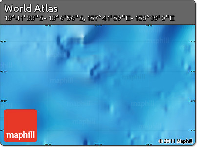 Physical Map of the Area around 13° 24' 15" S, 158° 10' 30" E