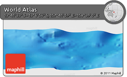 Physical Panoramic Map of the Area around 13° 24' 15" S, 158° 10' 30" E
