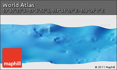 Physical Panoramic Map of the Area around 13° 24' 15" S, 158° 10' 30" E