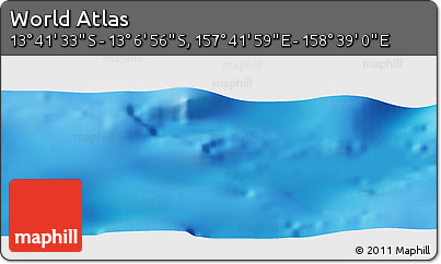 Physical Panoramic Map of the Area around 13° 24' 15" S, 158° 10' 30" E